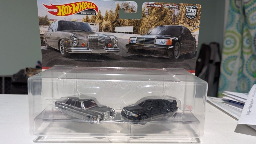 New Hot Wheels Mercedes-Benz 190 E 2.5-16 280 SEL 4.5 Set Car Culture Premium