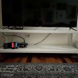 CB2- TV stand go-cart white rolling media console