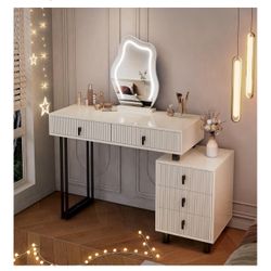 White Large Vanity Desk 