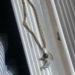 925 silver plated over gold chain and pendant