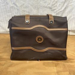 Delsey Chocolate Laptop 15.6 Bag Slides Onto Roller Luggage 
