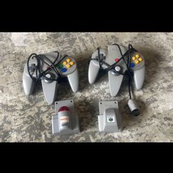 Nintendo 64 Gray Controllers With Adapters, $40 Each Or Both For $70