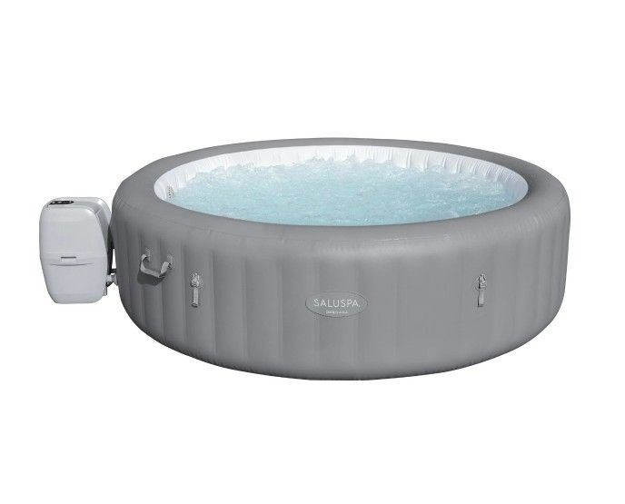 SaluSpa Grenada AirJet Inflatable Circle Hot Tub Spa 6-8 Person with Pump #P09146