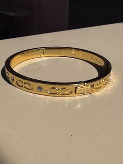 Coach Signature Hinged Bangle in Gold (USED)