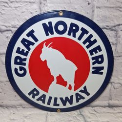 GREAT NORTHERN RAILWAY PORCELAIN SIGN 
