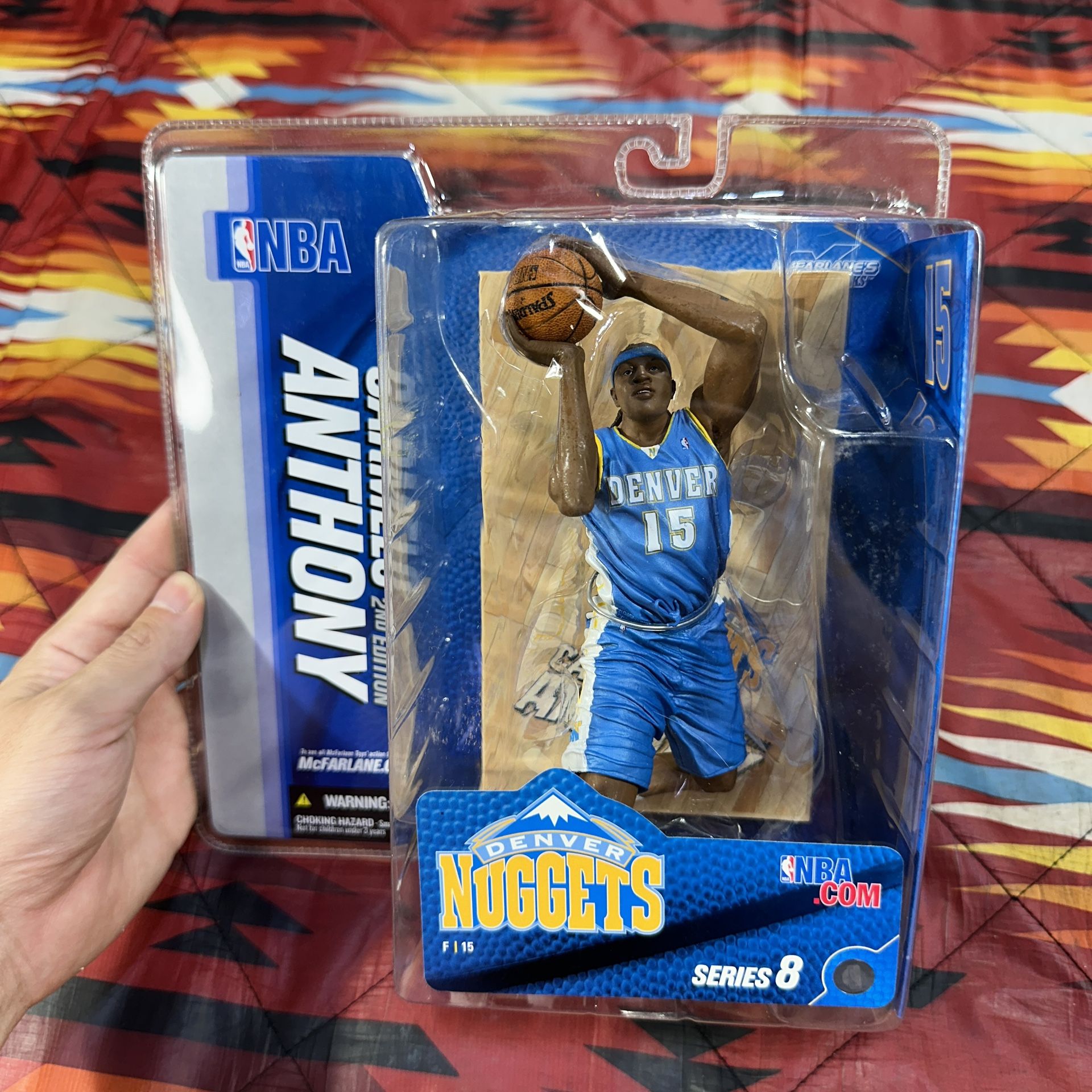 McFarlane NBA Series 8 Carmelo Anthony 2ND Edition Denver Nuggets Blue Jersey