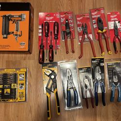 Dewalt Milwaukee, Klein, and rigid tools