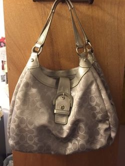 Coach purse, silver, tote style
