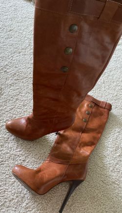 Leather high heel boots size 8.5