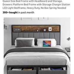 New In Box Bed Frame And Memory Foam Mattress 