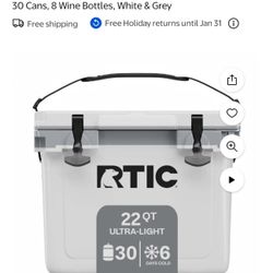 22 Qt RTIC Ultra Light Weight Cooler
