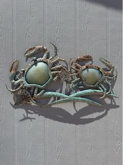 Sea crab metal wall art