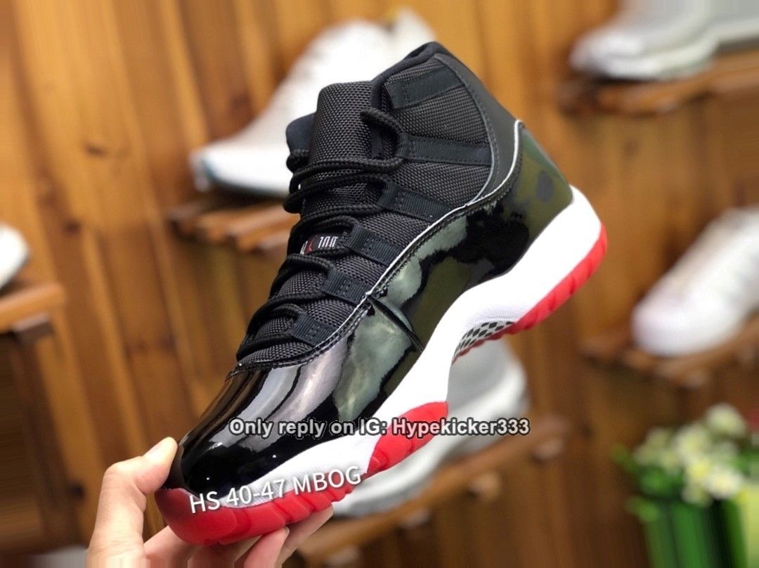 Jordan 11 AJ Retro Playoffs Bred Comes with box shoes
