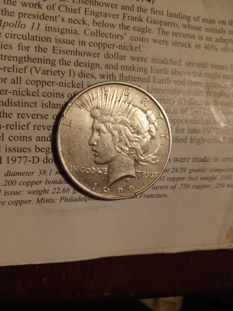 1922 D  Peace Dollar