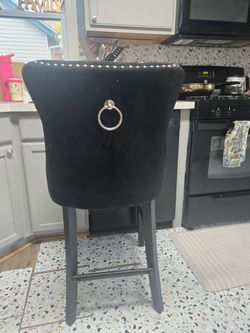 Black velvet bar stools