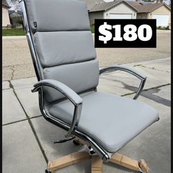 Brand New. Light Grey/chrome High Back Executive Office Chair. Retails Around $400. Fully assembled 
