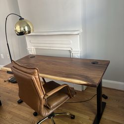 Standing Desk with Chair - Walnut