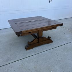 Oak draw-leaf refectory coffee table - Vintage