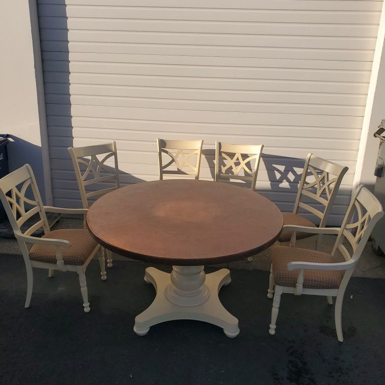 Copper Top Dining Table Set 