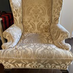 Two Berger Wingback Accent Chairs Oversized Down Filled 