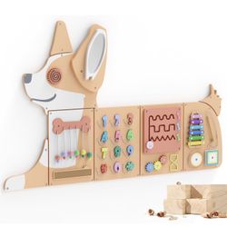 Wooden Wall Busy Board Panels, Toddler Learning Activity Center, Montessori Philosophy Sensory