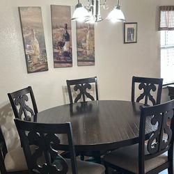 Dinner Table Set 6 Chairs 