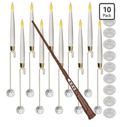 Christmas Tree Candles-Wand Remote-Crystal Ball Hooks-Suction Cups, 10 Pcs