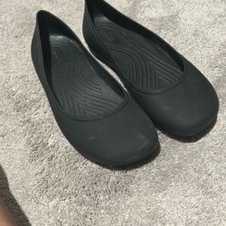 Crocs - Black Flats Size 8