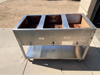 Supermetal Stainless Steel Commercial 3 Row Steam Table