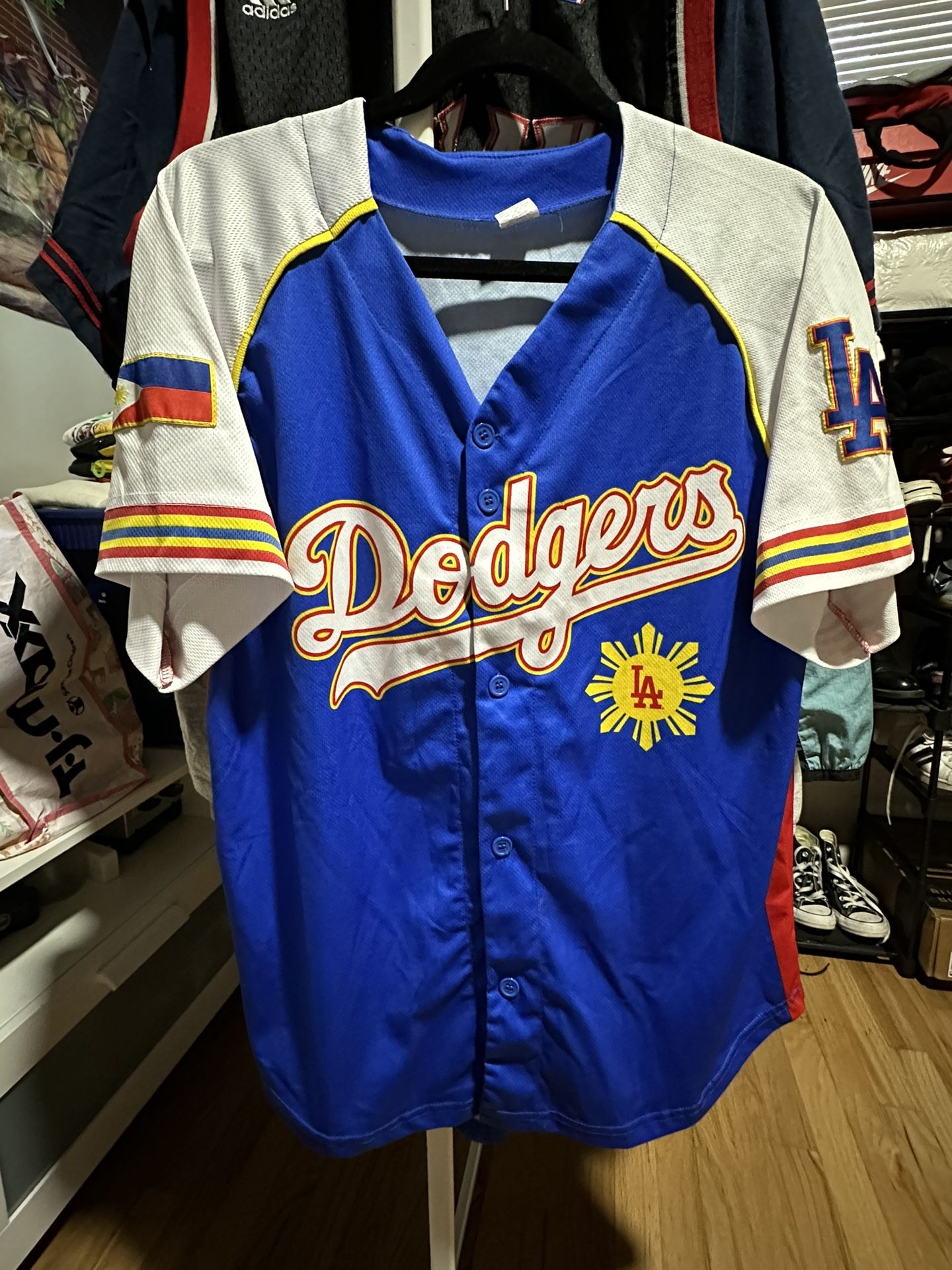 Los Angeles Dodgers Filipino Night 2021 Philippines Flag SGA Jersey Adult Medium