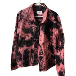 Sync Denim Pink & Black Tye Dye Jean Jacket