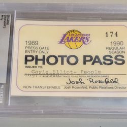 Beckett Authentic 1989 Los Angeles Lakers Regular Season Pass 🏀🏀