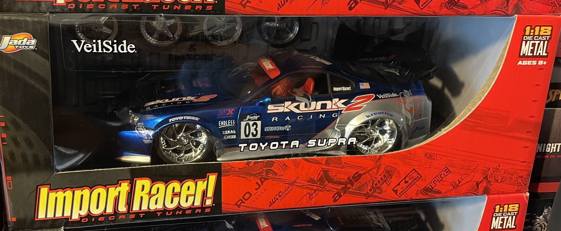 Import Racer Jada Diecast 1:18 Scale Toyota Supra Rare Skunk Racing New In Box
