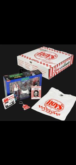 NECA TMNT II Secret of the Ooze Roy’s Pizza Box Bundle – Keno SDCC Exclusive (Large Shirt)