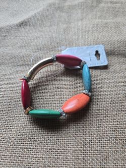 Multicolor Stone Bead Stretch Bracelet