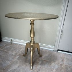 Gold Side Accent Table, Tripod, 