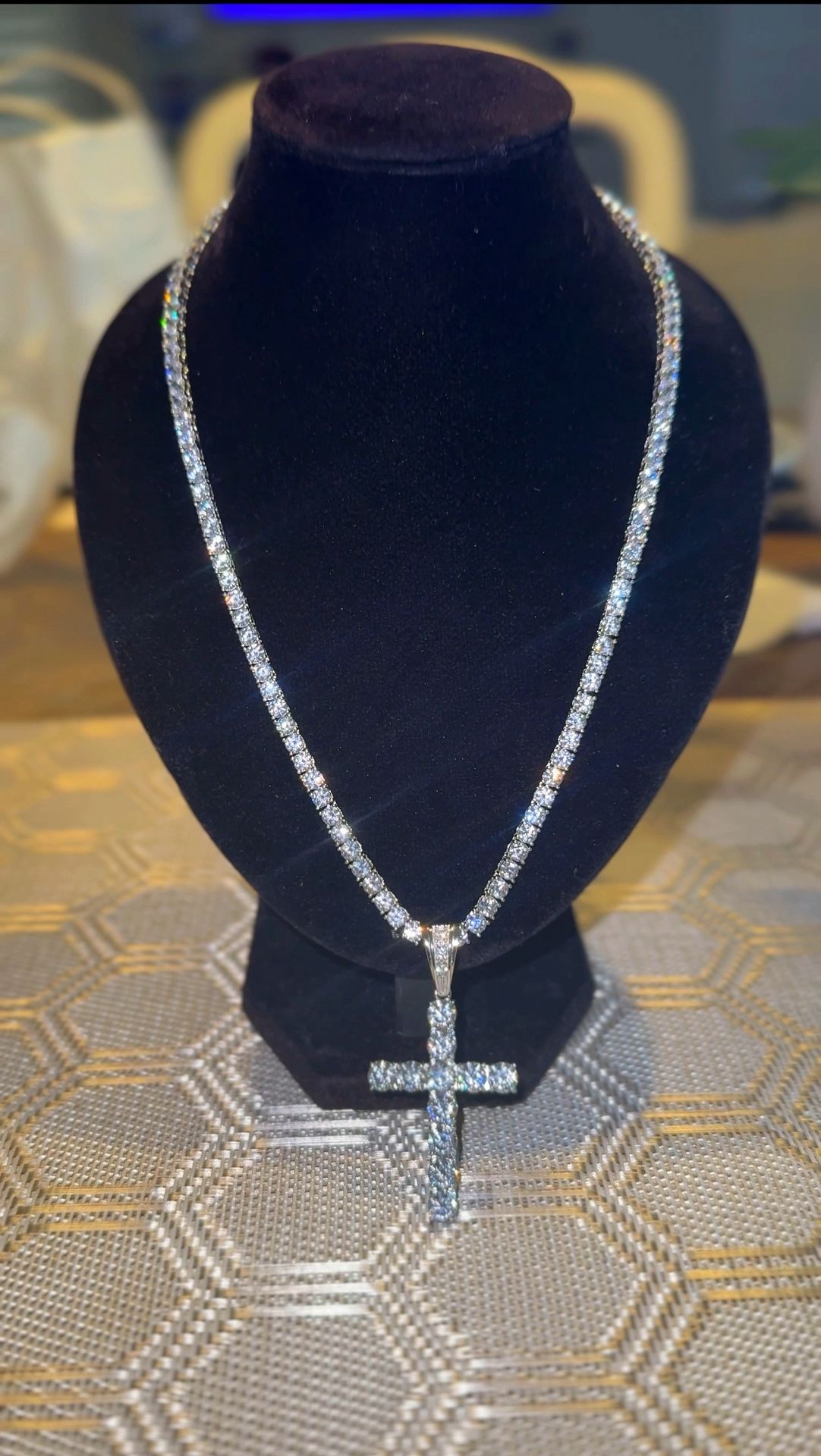Sterling Silver CZ Tennis Chain Set
