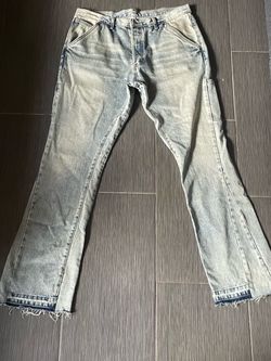 MNML Light Wash Denim Jeans Flared