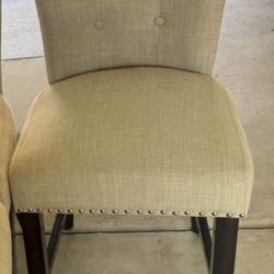 Beige Fabric Counter Stools
