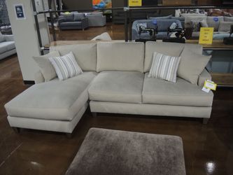Bernhardt 2 Piece Sofa Chaise - Beige | Cuddler Chair | Oversized Chair