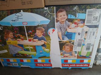 Childs Outdoor Table With Umbrella