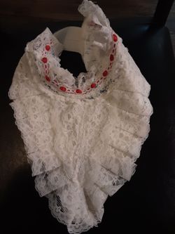 Lace ruffled dress bib costume