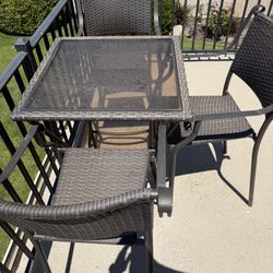 Outdoor Glass Table and Chairs