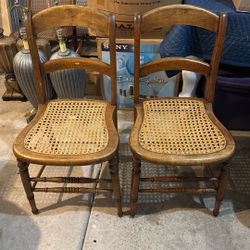 Mid Century Cane Back Chairs (2)