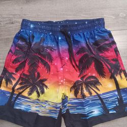 Mens Colorful Swim Trunks/board Shorts Lined Size Large New Without Tags 