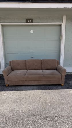 Sofa, Transitional Modern, Easy Assembly, Microfiber Fabric, Brown