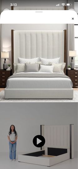 Dipson upholstered wingback king bed
