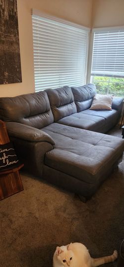 Gray Sectional Sofa with Chaise Lounge