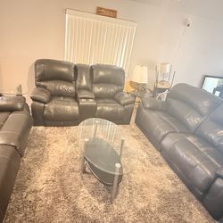 Ashley Furniture  Man-Den Reclining Sofa Set