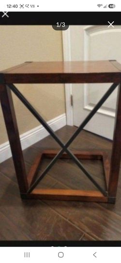 Wood and Metal End Tables